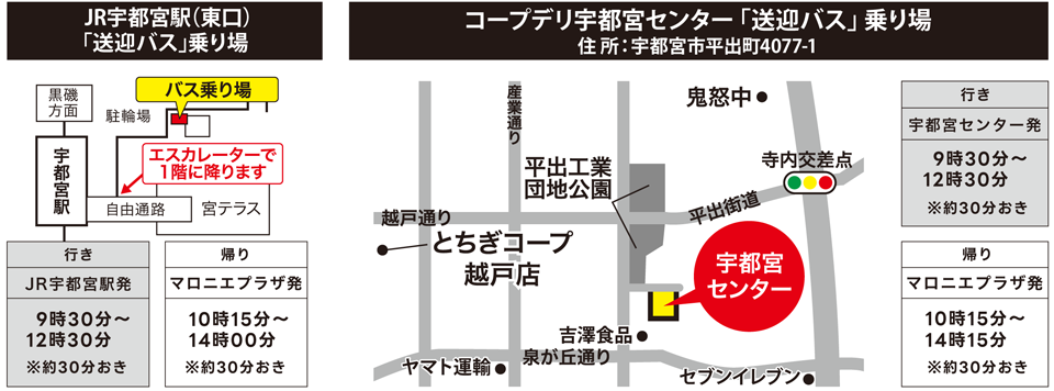 バス乗り場の地図