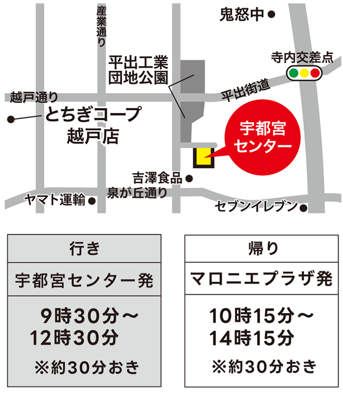 バス乗り場の地図